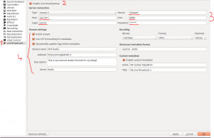 Configuring IceCast in Mixxx